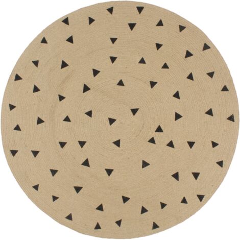 Tapis fait à la main Jute avec imprimé à triangles 90 cm vidaXL