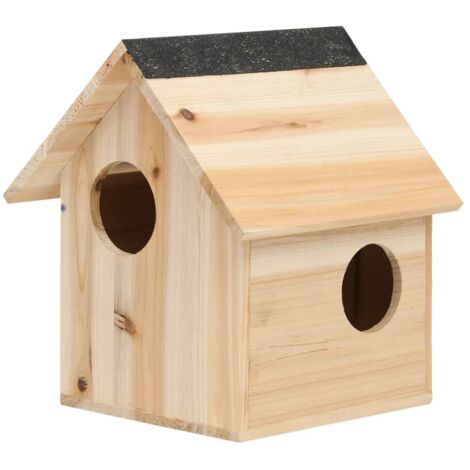 Vidaxl – Maison pour écureuils en bois de sapin massif 26x25x29 cm – 3 entrées de 7 cm – Isolation renforcée contre intempéries