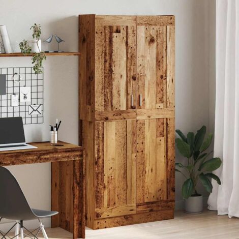 Vidaxl – Buffet haut en bois d'ingénierie 82,5x30,5x185 cm – Résistant à l'humidité – Capacité de charge 60 kg – Poignées intégrées