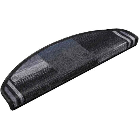 Tapis d'escalier autocollants 15 pcs Noir et gris 65x21x4 cm vidaXL