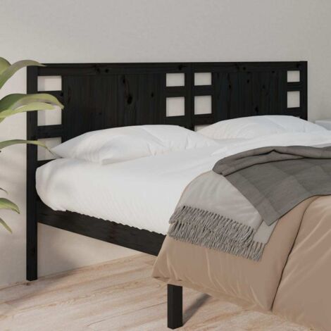 Tête de lit Style Scandinave pour chambre à coucher Noir 126x4x100 cm Bois massif de pin vidaXL (1/5)