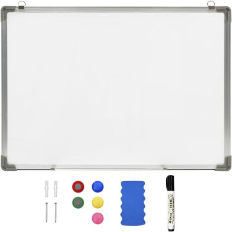 Vidaxl – Tableau blanc magnétique effaçable à sec 70x50 cm – Surface en acier laqué – Montage mural facile avec accessoires inclus