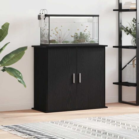 Vidaxl – Support aquarium en bois d'ingénierie noir 81x36x73 cm – Résistant à l'humidité – Design élégant avec rangement intégré