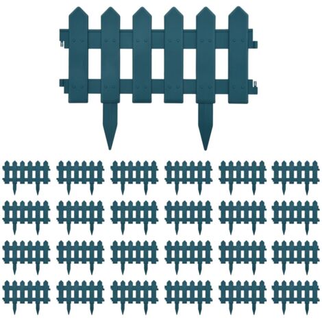 Vidaxl – Bordures de pelouse 25 pcs vert 10 m – Matériau PP résistant aux UV – Hauteur 19,5 cm – Assemblage facile pour parterres