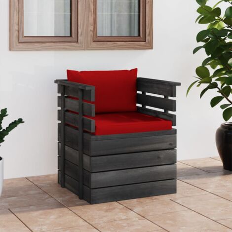 Fauteuil de jardin avec coussins Bois de pin vidaXL (1/5)