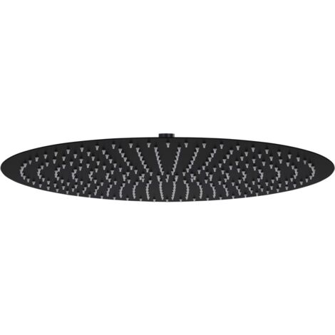 vidaXL Pomme de douche pluie Acier inoxydable 50 cm Ronde Noir