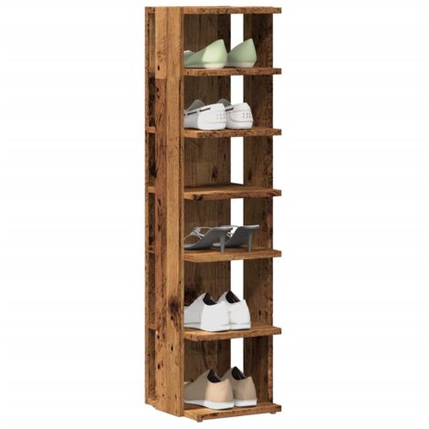 Armoire à chaussures vieux bois 28x27x102 cm bois d'ingénierie vidaXL