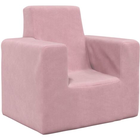 vidaXL Canapé pour enfants Rose Peluche douce (1/5)