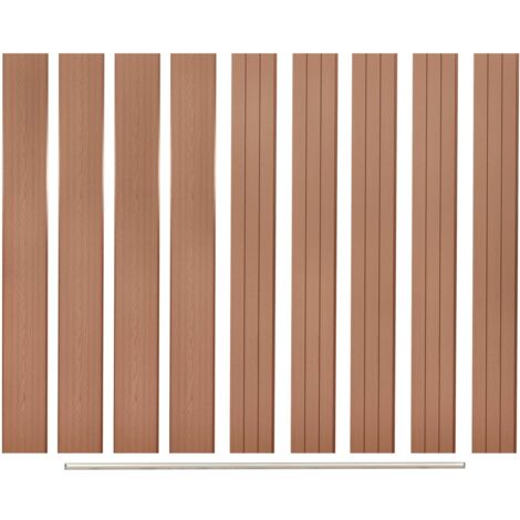 Panneaux de clôture de remplacement 9 pcs WPC 170 cm Marron vidaXL
