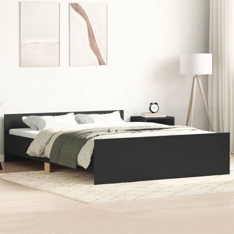 Cadre de lit sans matelas noir 150x200 cm vidaXL (1/5)
