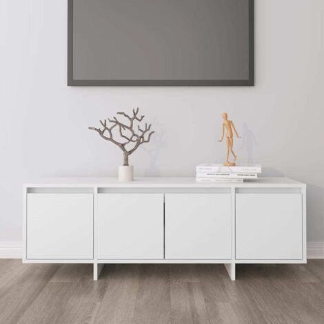 Vidaxl – Meuble TV blanc 120x30x40,5 cm en aggloméré – Construction stable et durable – Facile à nettoyer – Pour espace de vie moderne