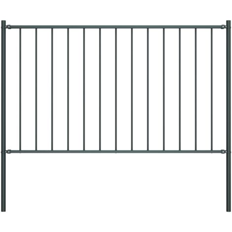 Vidaxl – Panneau clôture acier enduit de poudre anthracite 170 x 100 cm – Résistant aux intempéries – Séparation solide pour jardin