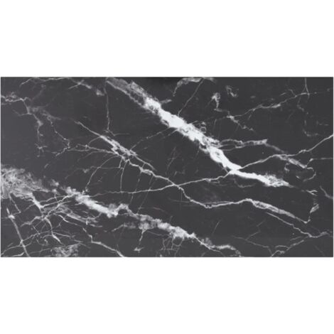 Vidaxl – Dessus de table en verre trempé noir 120x65 cm – Épaisseur 8 mm – Design marbre pour tables à manger et basses
