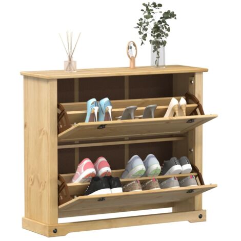 Armoire à chaussures Corona 99x32x85 cm bois de pin massif vidaXL