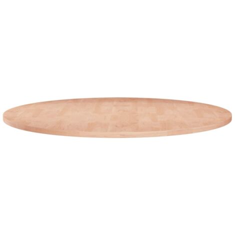 Vidaxl – Dessus de table rond 70 cm – Bois de chêne massif non traité – Épaisseur 1,5 cm – Durable et facile à nettoyer