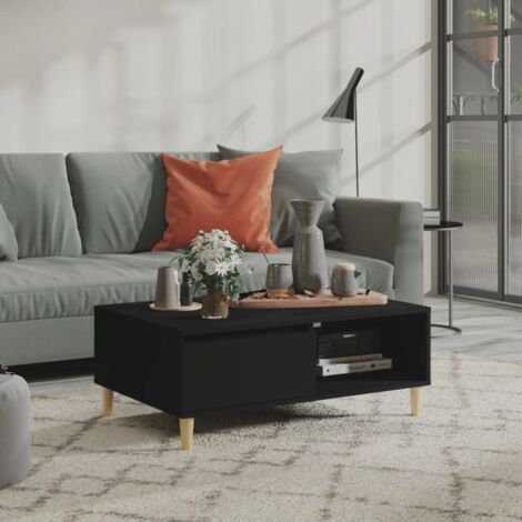 Table basse noir 90x60x35 cm bois d'ingénierie vidaXL