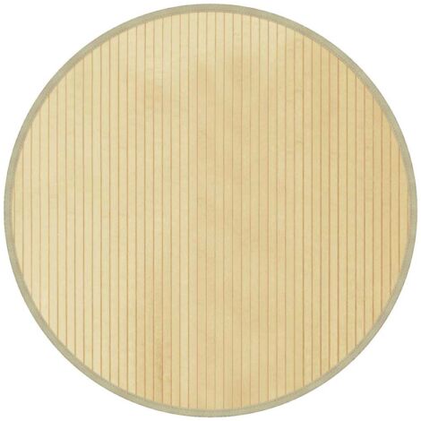 Tapis rond naturel clair 80 cm bambou vidaXL (1/5)