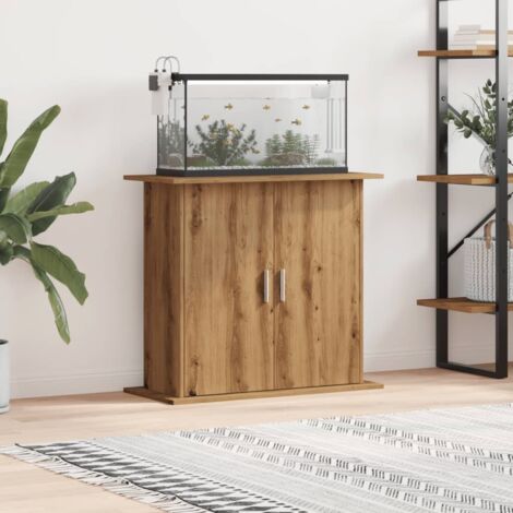 Vidaxl – Support d'aquarium chêne artisanal 81x36x73 cm – Bois d'ingénierie – Design moderne pour intérieur – Fixation murale recommandée