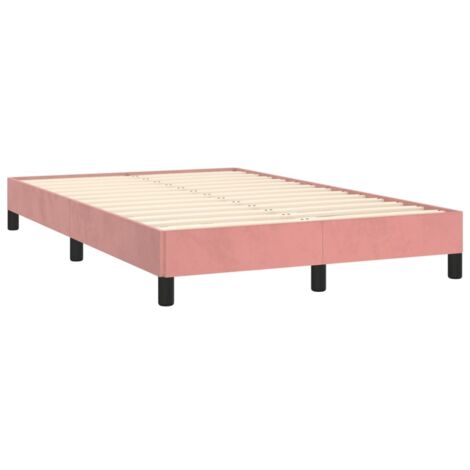 vidaXL Cadre de lit sans matelas rose 120x190 cm velours (1/5)
