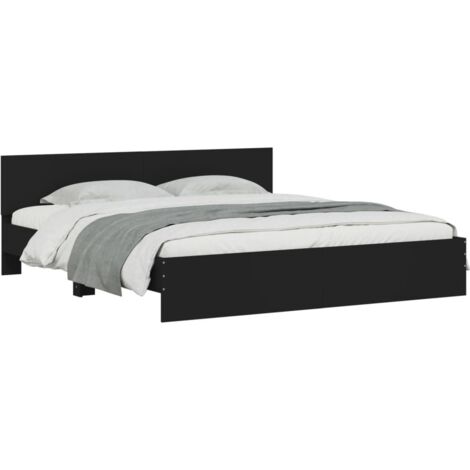 vidaXL Cadre de lit sans matelas noir 160x200 cm