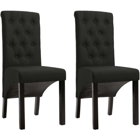 Lot de 2 Chaises Scandinave - Chaises de salle Ă manger noir tissu vidaXL (1/5)