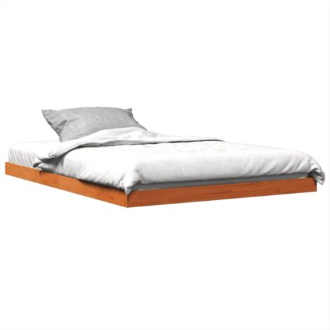 Cadre de lit sans matelas cire marron 135x190cm bois pin massif vidaXL