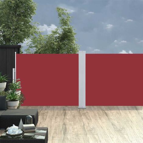 Auvent latéral rétractable de patio 170x1200 cm Rouge vidaXL