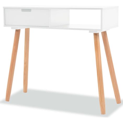 Vidaxl – Table console en pin massif 80x30x72 cm – Tiroir de rangement – Design compact et élégant – Idéale pour salon ou entrée