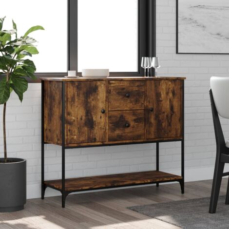 Buffet chêne fumé 100x36x85 cm bois d'ingénierie vidaXL (1/5)
