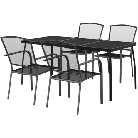 vidaXL 5 Piece Garden Dining Set Anthracite Steel (1/5)