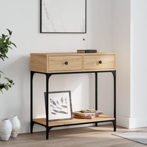 Table console chêne sonoma 75x34,5x75 cm bois d'ingénierie vidaXL