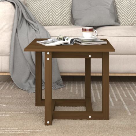 Table basse Marron miel 50x50x45 cm Bois massif de pin vidaXL (1/5)