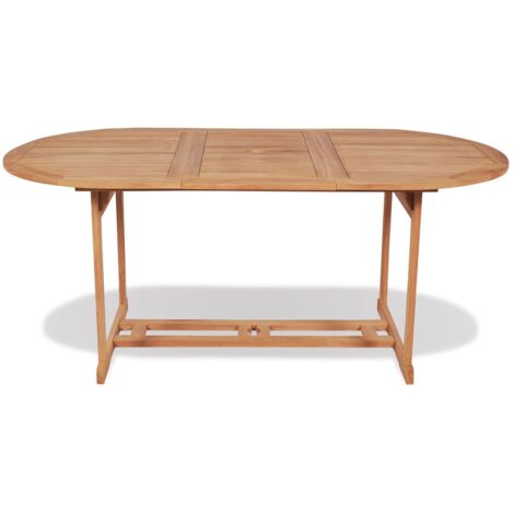 Vidaxl – Table de jardin en bois de teck 180x90x75 cm – Résistante aux intempéries – Avec trou pour parasol – Pour repas en extérieur (1/6)