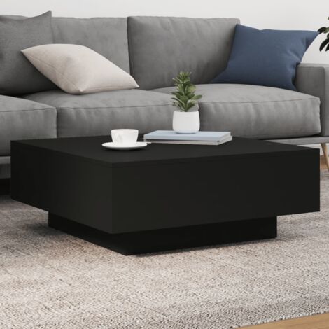 Vidaxl – Table basse relevable noire 80x80x31 cm – Bois d'ingénierie résistant à l'humidité – Surface lisse pour décoration moderne