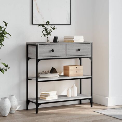 Vidaxl – Table console sonoma gris 72,5x25x75 cm en bois d'ingénierie – Surface lisse et résistante à l'humidité – Pieds réglables pour stabilité