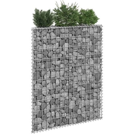 vidaXL Trapezium Gabion Raised Bed Galvanised Steel 80x20x100 cm (1/5)
