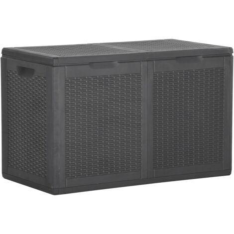 Boîte de rangement de jardin 180 L Noir PP Rotin vidaXL
