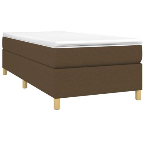 Cadre de lit à ressorts marron foncé 90x200 cm tissu vidaXL
