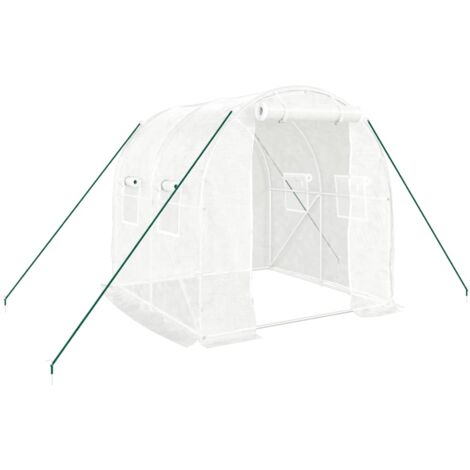 Furniture Limited - Serre avec cadre en acier blanc 4 m² 2x2x2 m (1/6)