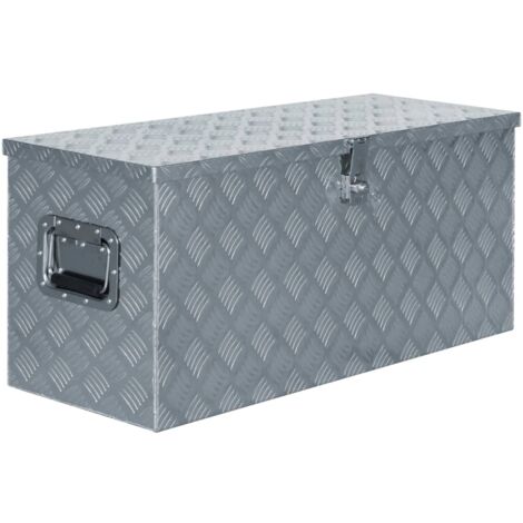 Vidaxl – Boîte en aluminium 90,5 x 35 x 40 cm – Résistante à la rouille – Système de verrou avec 2 clés – Poignées de transport - vidaXL718573