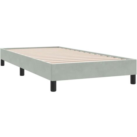 Vidaxl – Sommier à lattes gris clair 90x210 cm – Soutien optimal avec pieds robustes – Compatible avec matelas 90x210 cm (1/6)