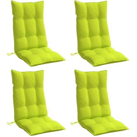vidaXL Highback Chair Cushions 4 pcs Bright Green Oxford Fabric