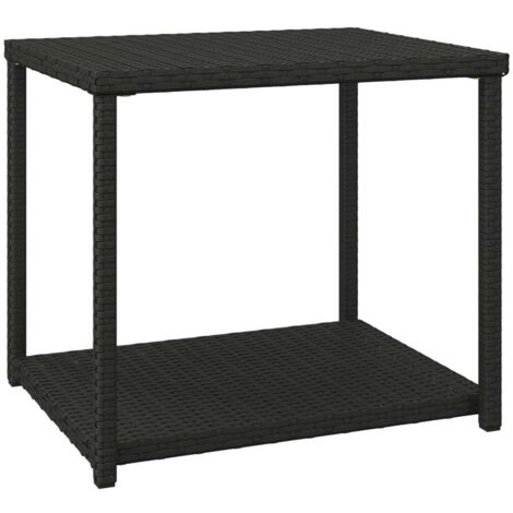 vidaXL Table d'appoint noir 55x45x49 cm résine tressée (1/5)