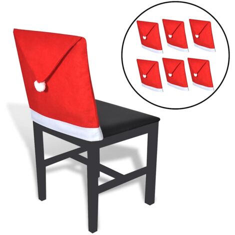 Housses de dossier de chaise 6 pcs Bonnet de Père Noël vidaXL (1/4)