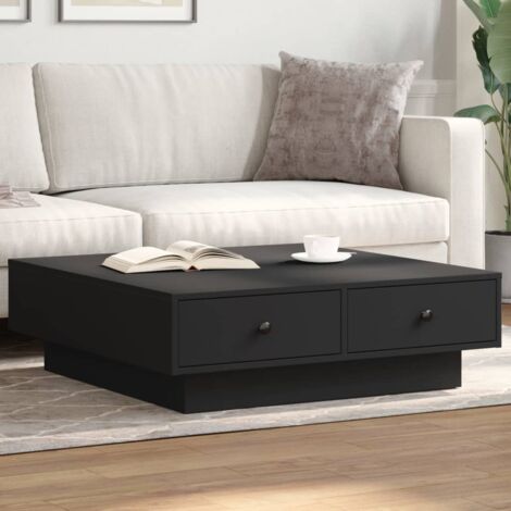 vidaXL Table basse Noir 90x90x28 cm Aggloméré (1/5)