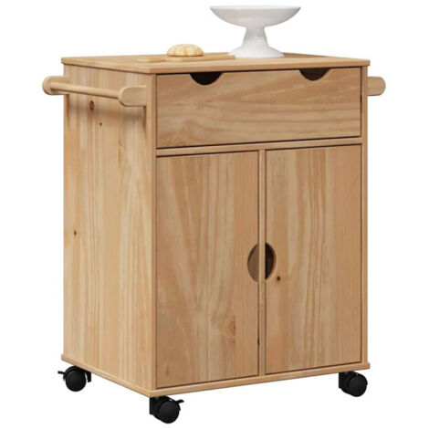 vidaXL Chariot de cuisine OTTA 59x45x80 cm bois massif de pin (1/5)
