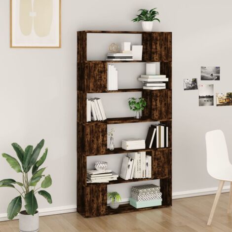 Bibliothèque/Séparateur de pièce chêne fumé 100x24x188 cm vidaXL