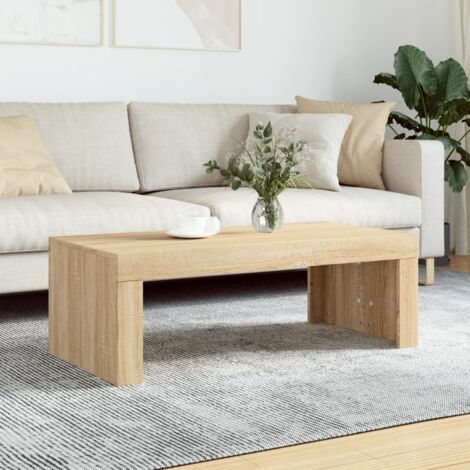 Vidaxl – Table basse fixe chêne sonoma 102x50x36 cm – Bois d'ingénierie résistant à l'humidité – Design épuré pour salon moderne