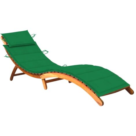 Chaise longue de jardin avec coussin Bois d'acacia solide vidaXL