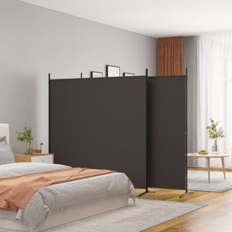 Vidaxl – Cloison de séparation pliable 3 panneaux en tissu 100% polyester marron 525x180 cm – Conception respirante et pliable – Pour espaces privés